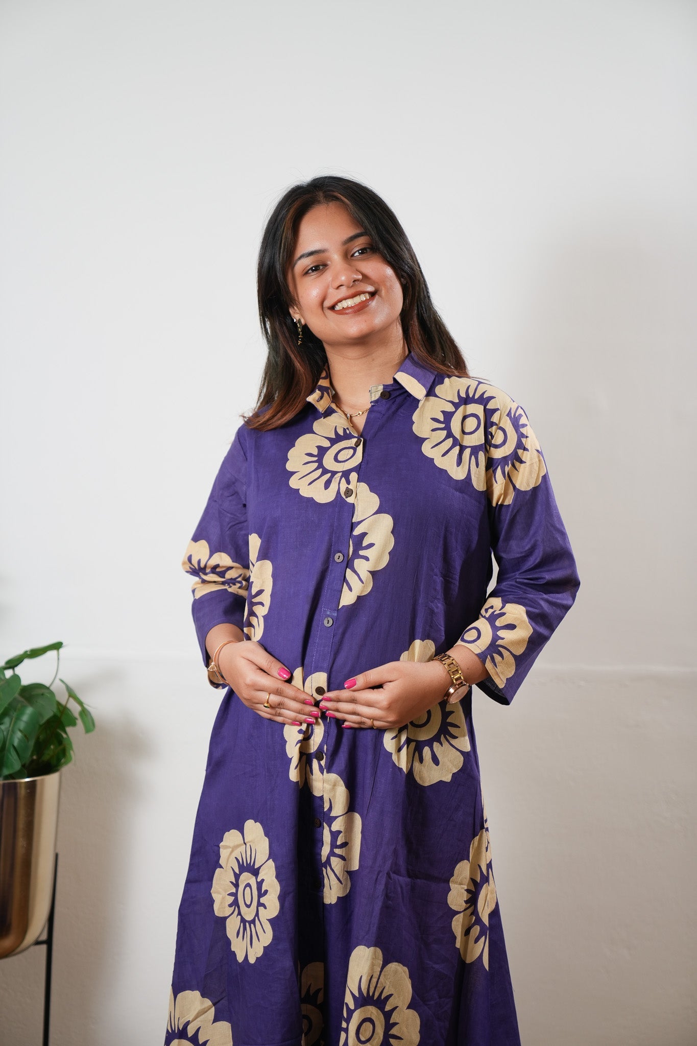 Violet button down shirt co-ords set