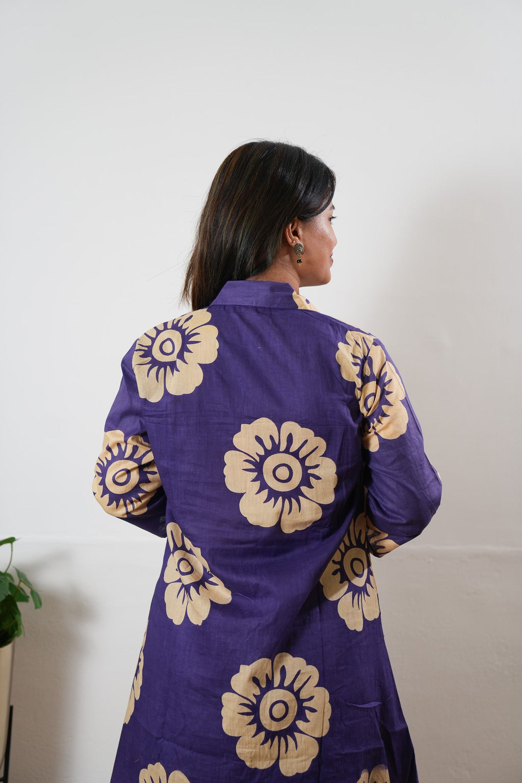 Violet button down shirt co-ords set