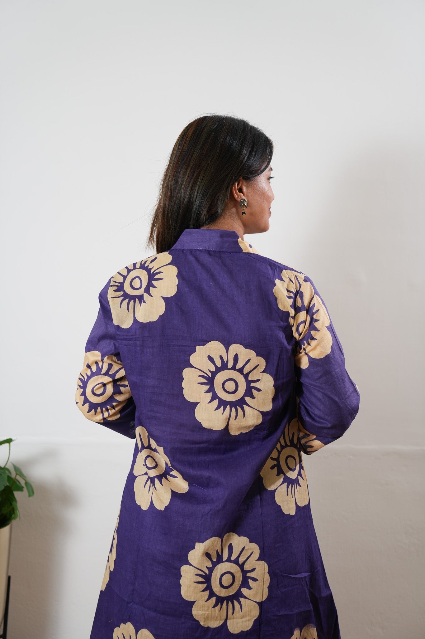 Violet button down shirt co-ords set