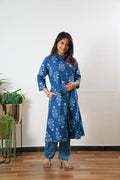 Royal blue button down shirt co-ords set