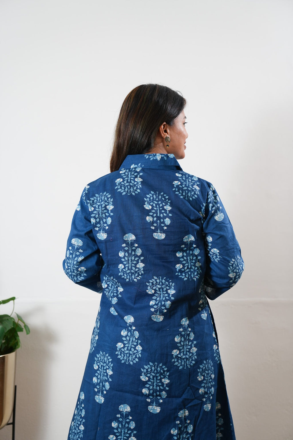 Royal blue button down shirt co-ords set