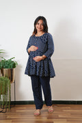 Navy peplum button down comfies