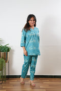 Baby blue bicycle cotton lounge sleep wear