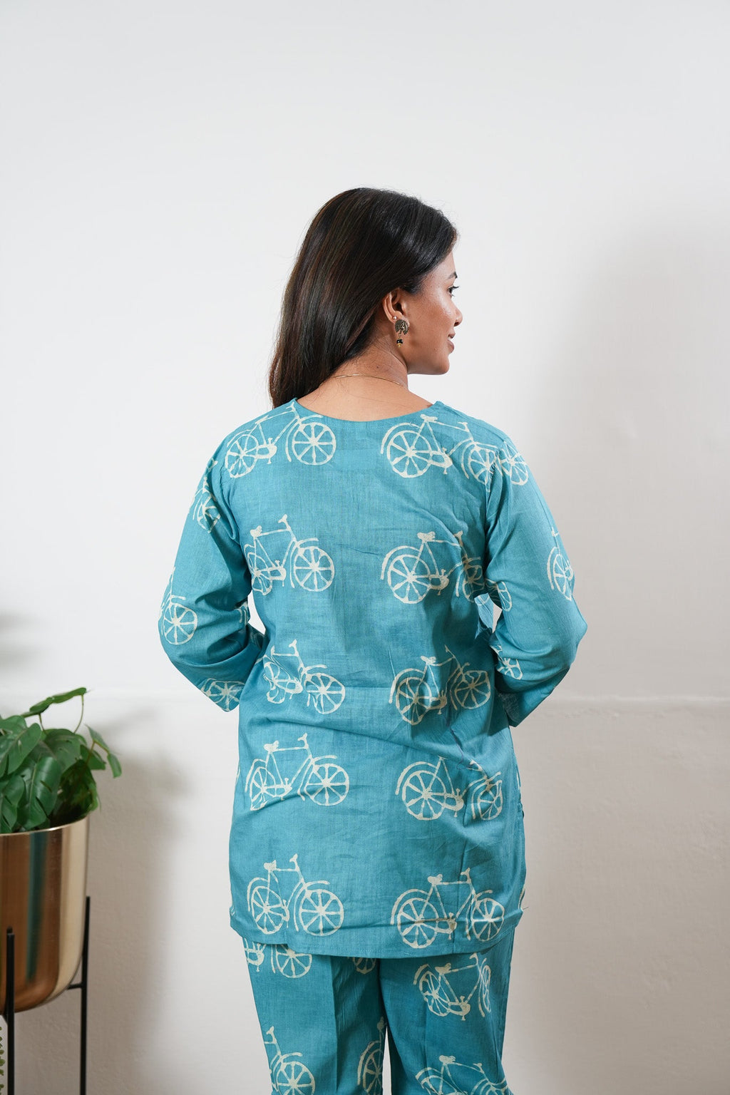 Baby blue bicycle cotton lounge sleep wear