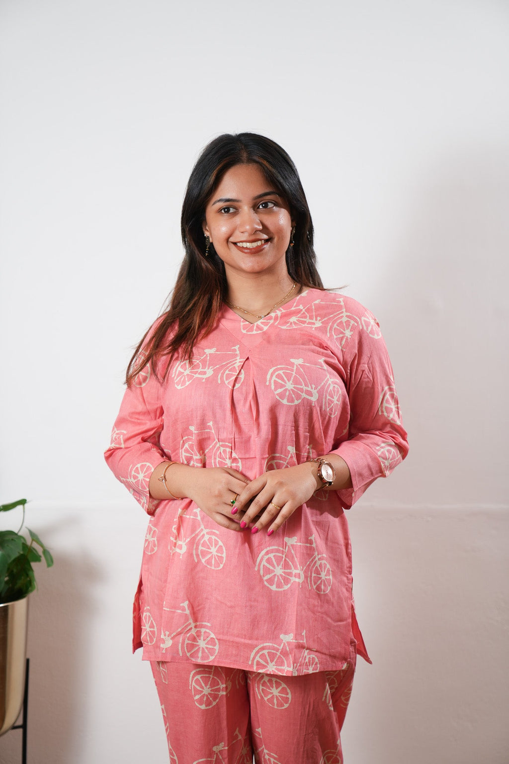 Peachy pink cotton lounge sleep wear