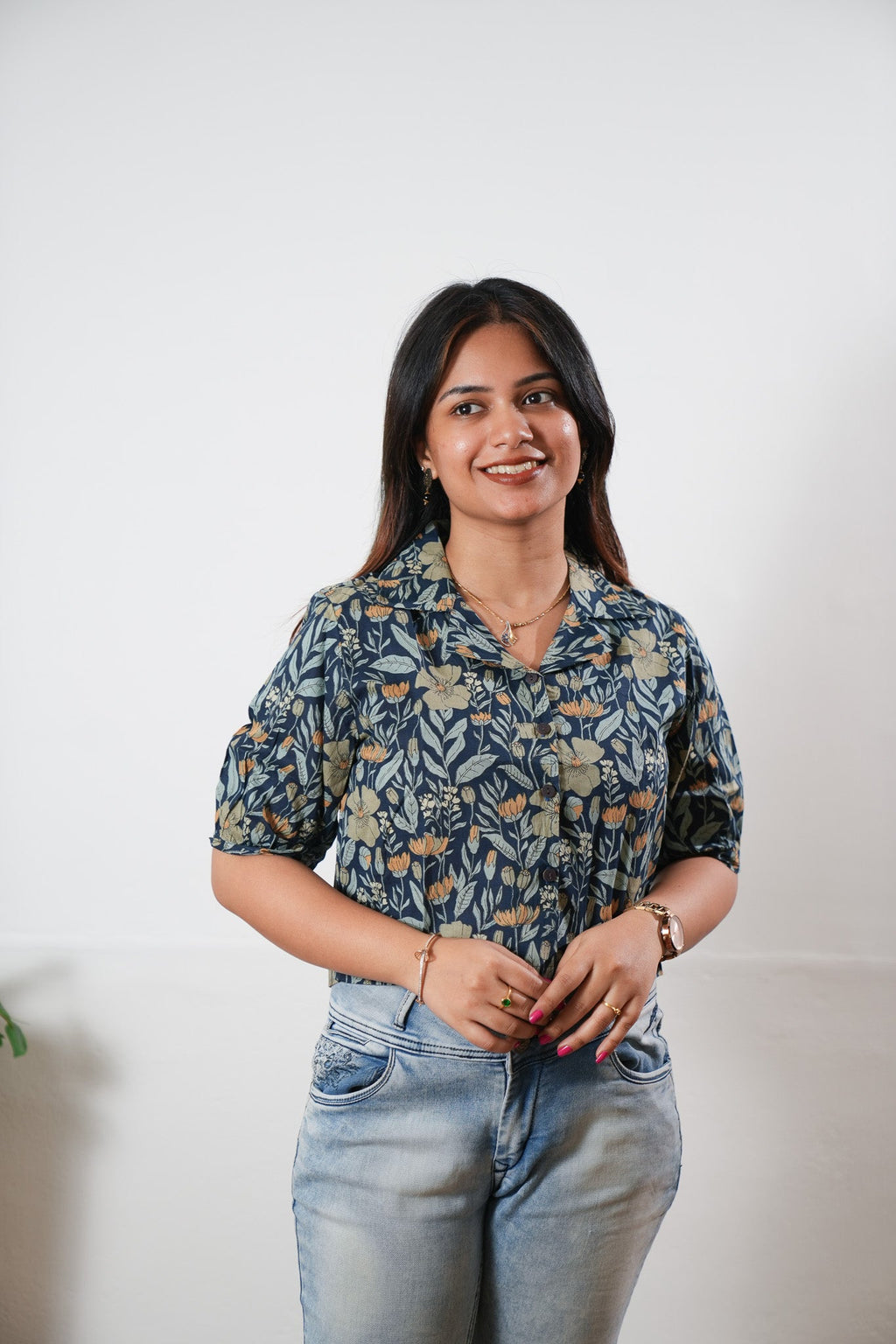 Tulip button down cotton top