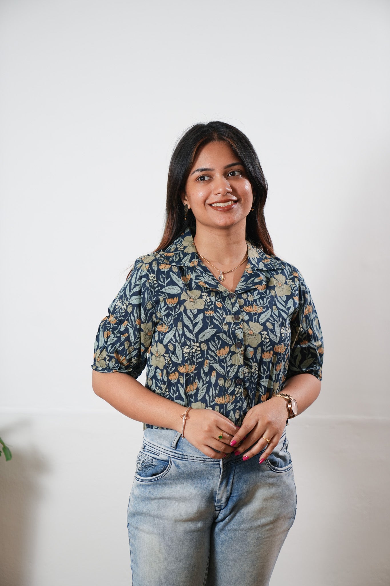 Tulip button down cotton top