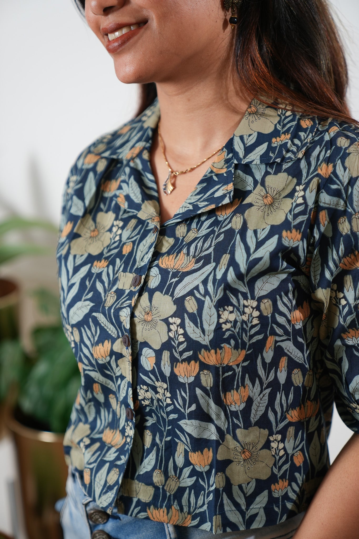 Tulip button down cotton top