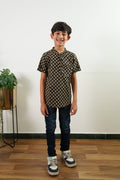 Black ajrakh cotton kurta