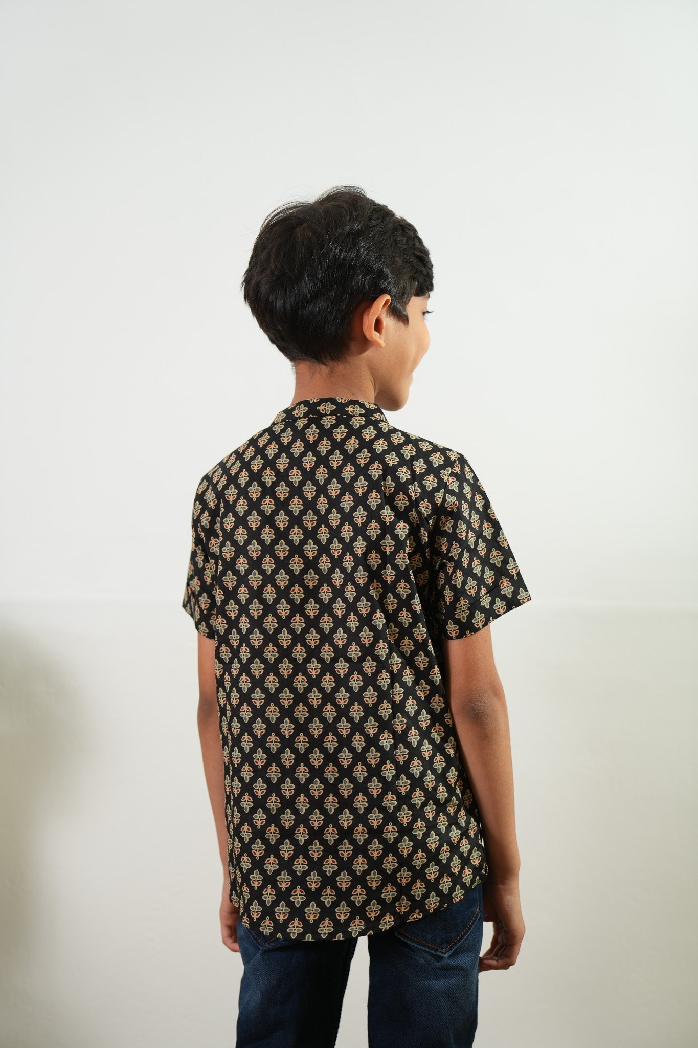 Black ajrakh cotton kurta