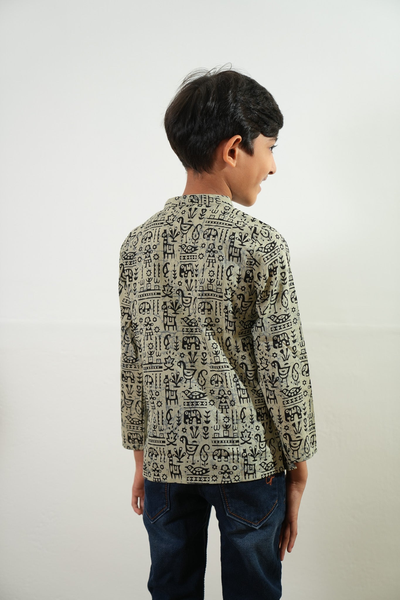 Beige cotton kurta