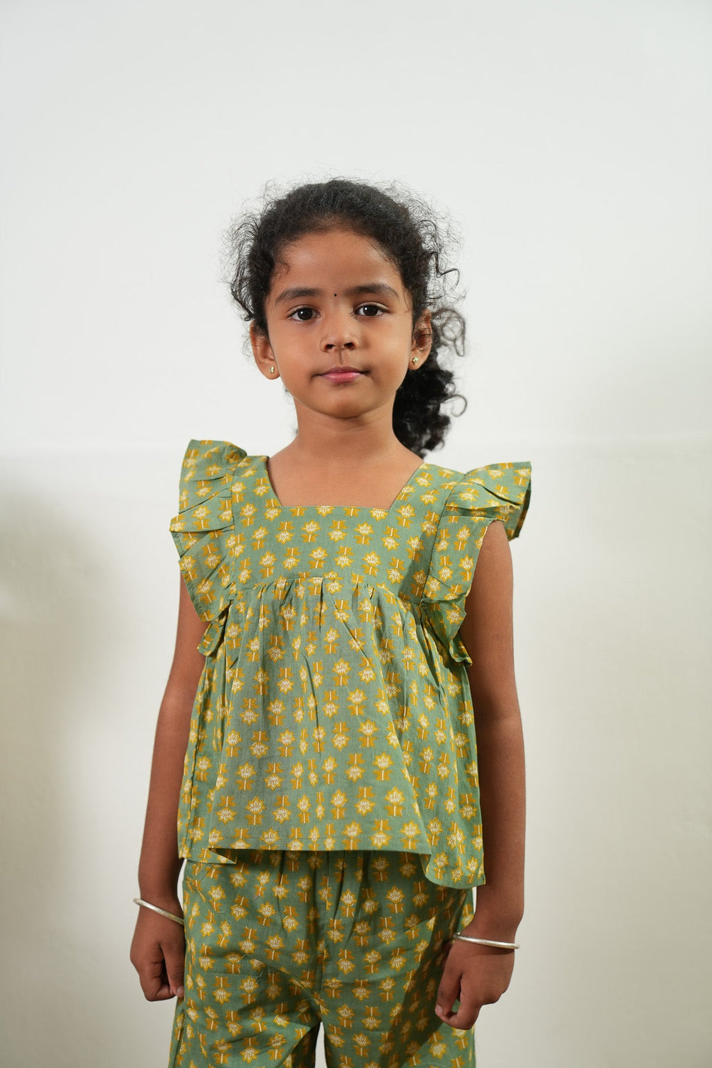 Pista green cotton co-ords set