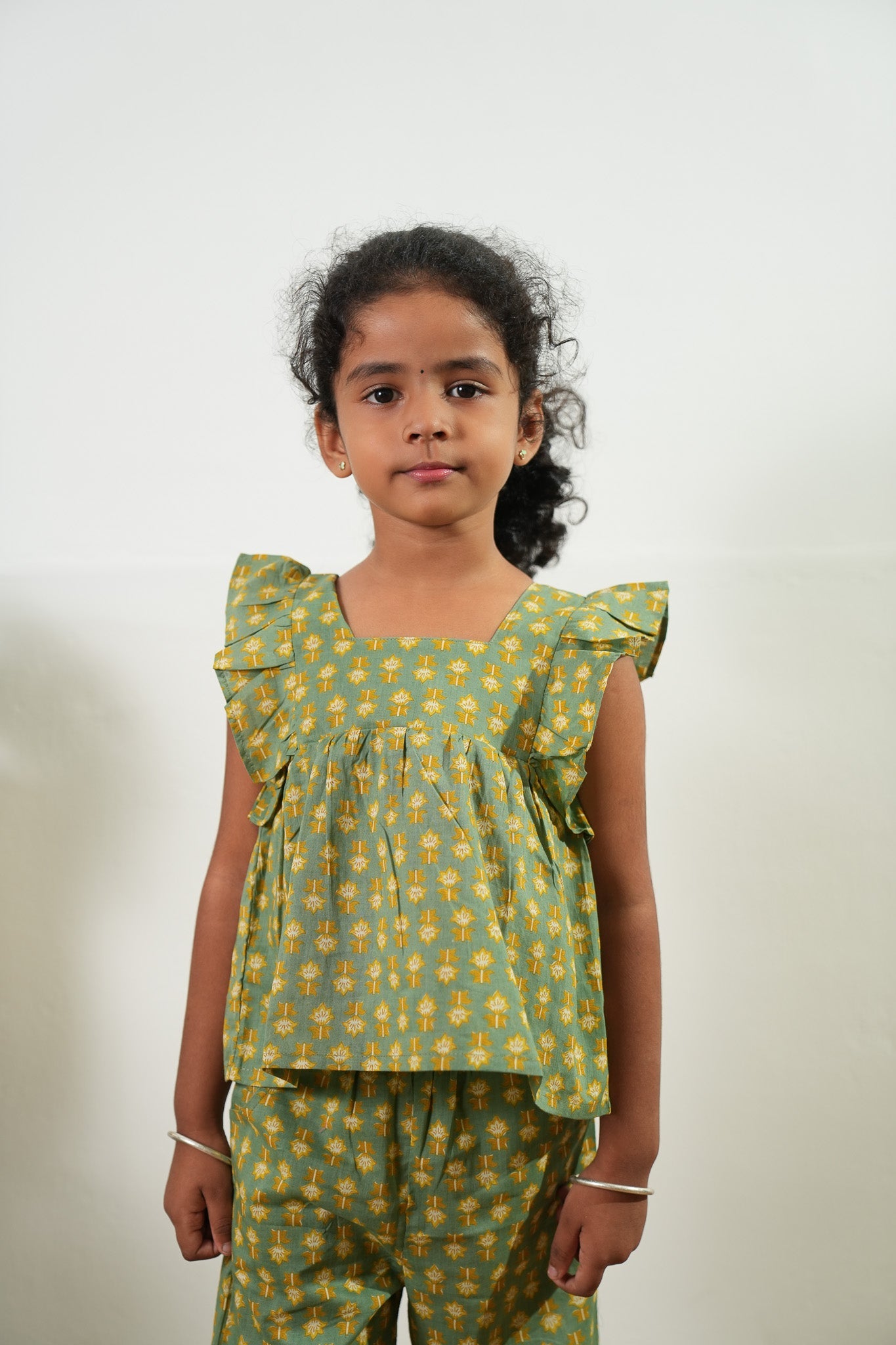 Pista green cotton co-ords set