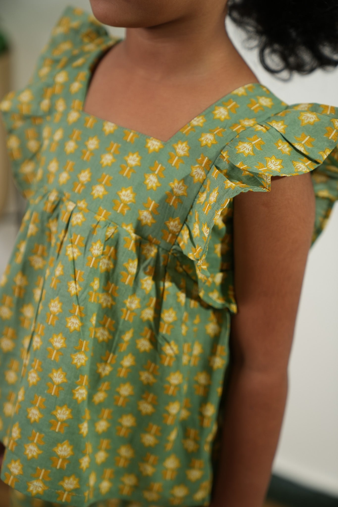 Pista green cotton co-ords set