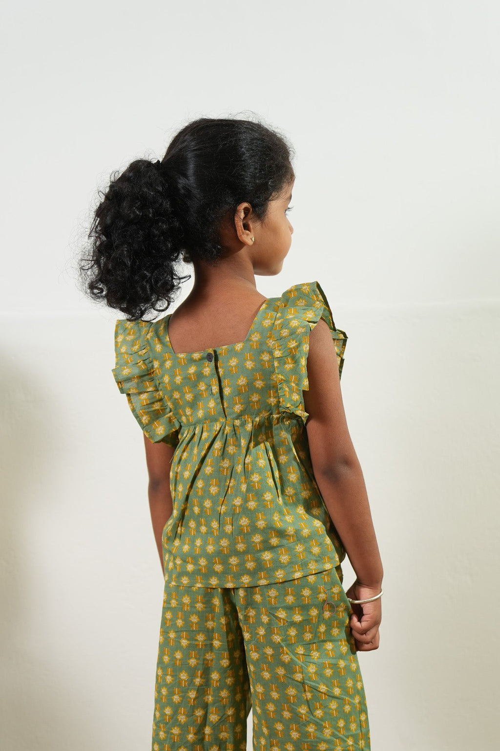 Pista green cotton co-ords set