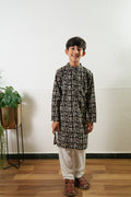 Wild black cotton kurta set