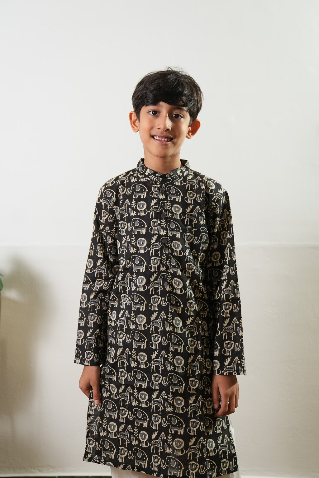 Wild black cotton kurta set