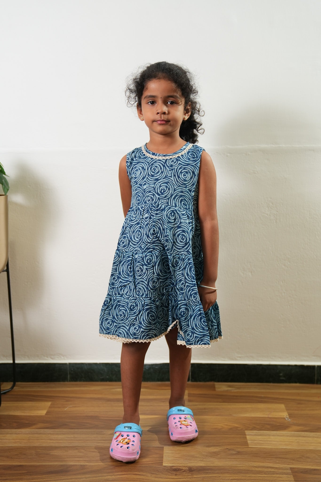 Indigo roses cotton frock