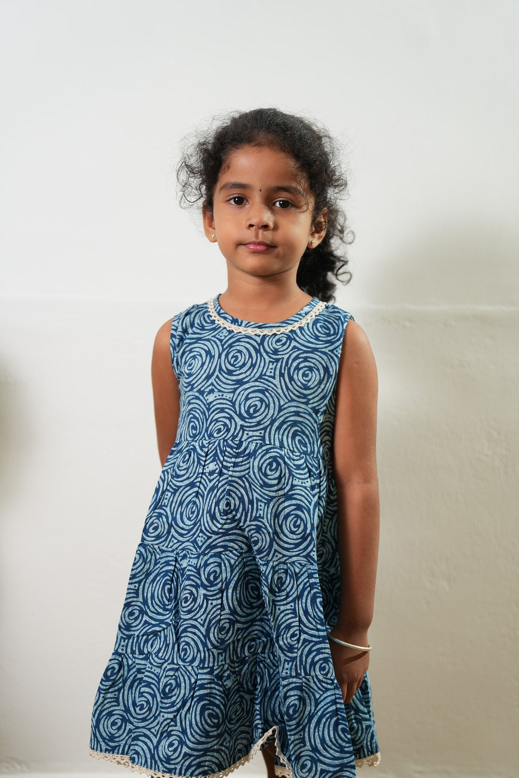 Indigo roses cotton frock