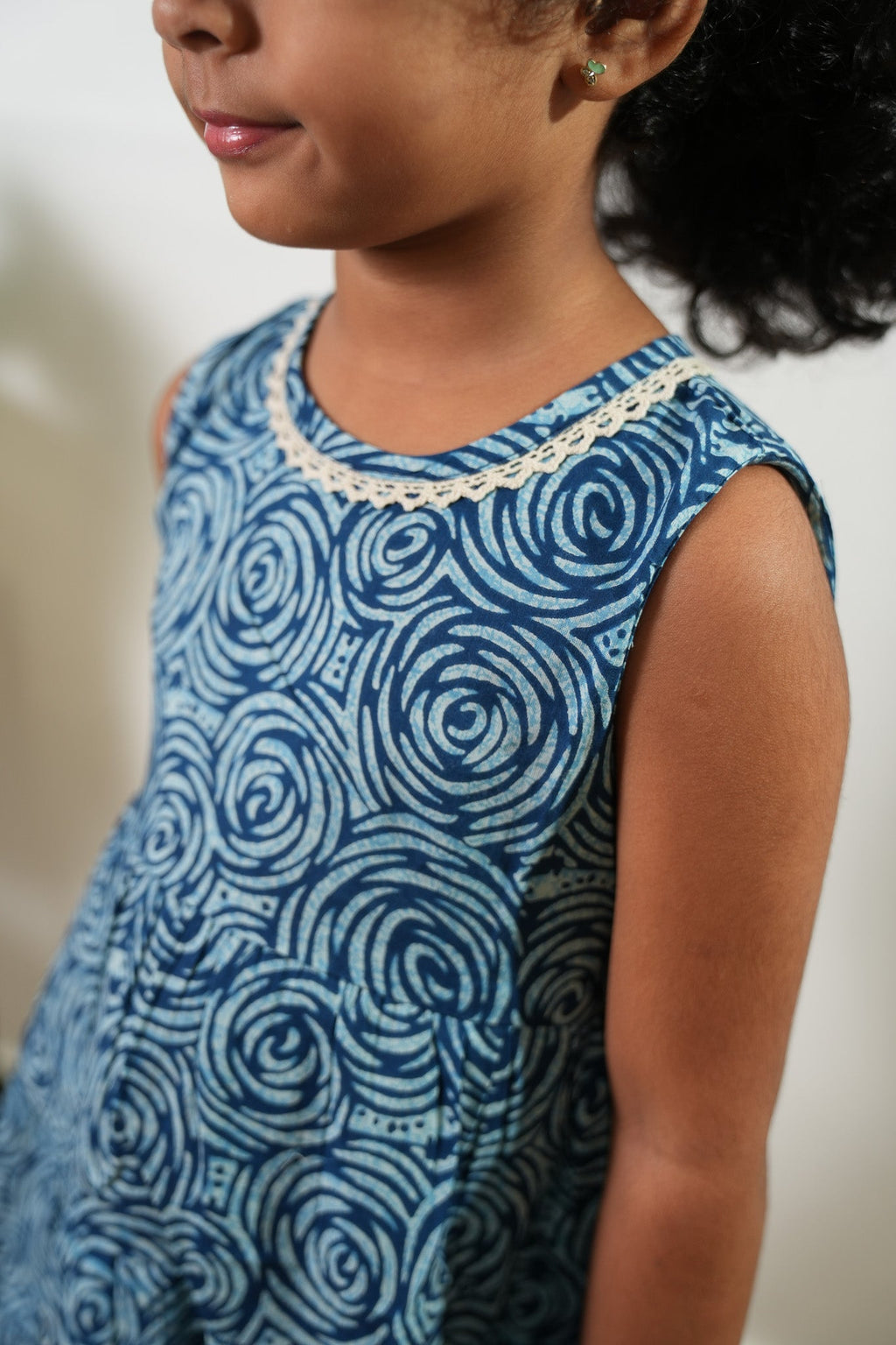 Indigo roses cotton frock