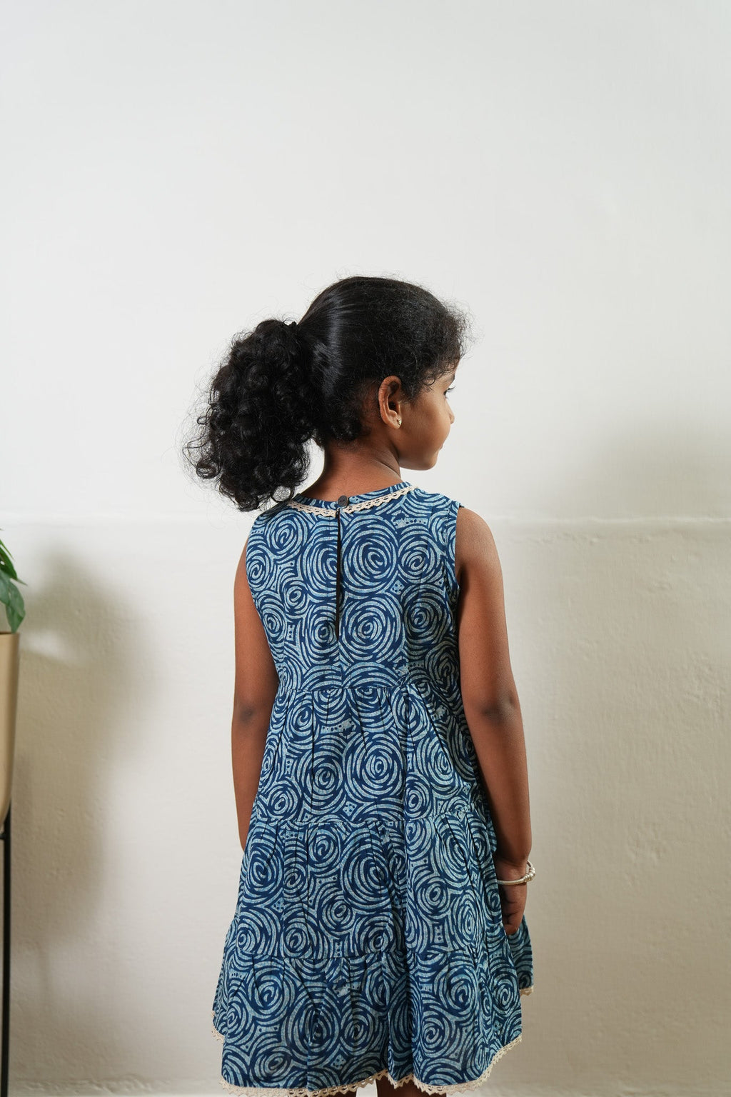 Indigo roses cotton frock