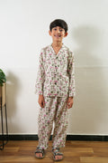 Light pink mushroom cotton unisex night suit