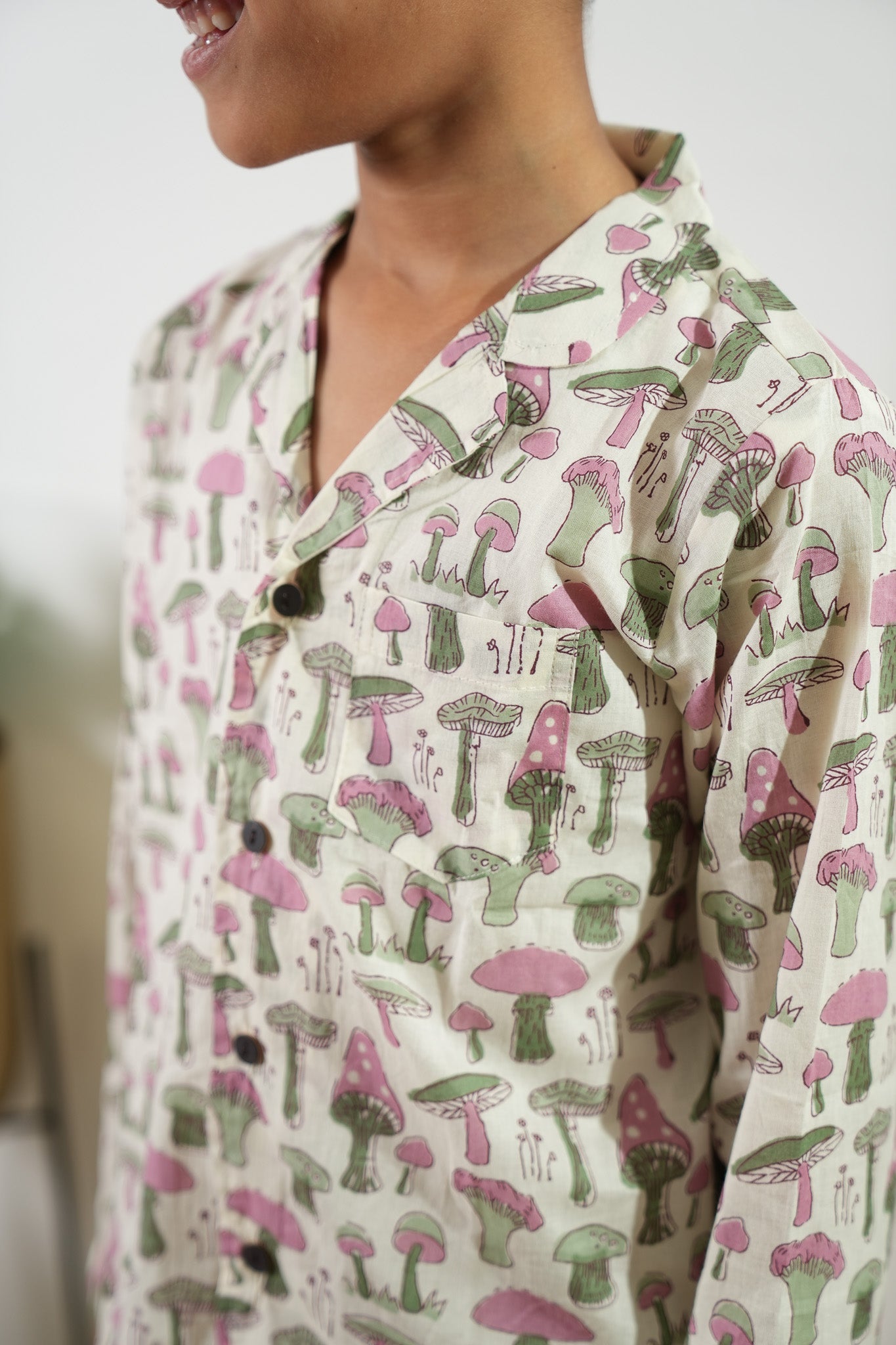 Mushroom cotton unisex night suit