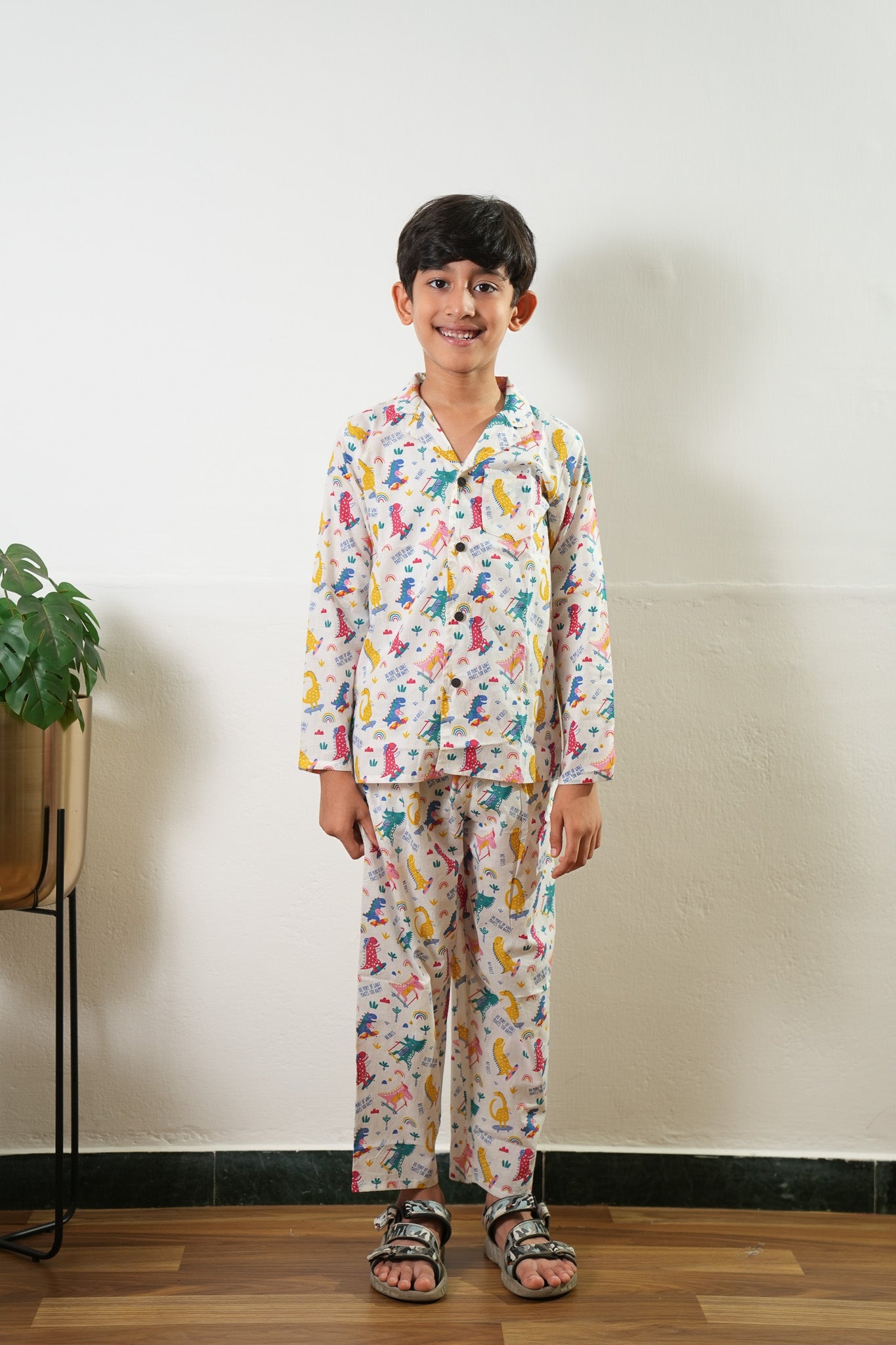 Rainbow cotton unisex night suit