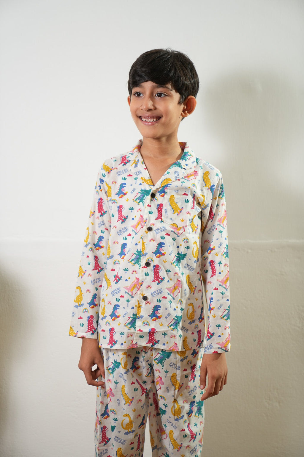 Rainbow cotton unisex night suit