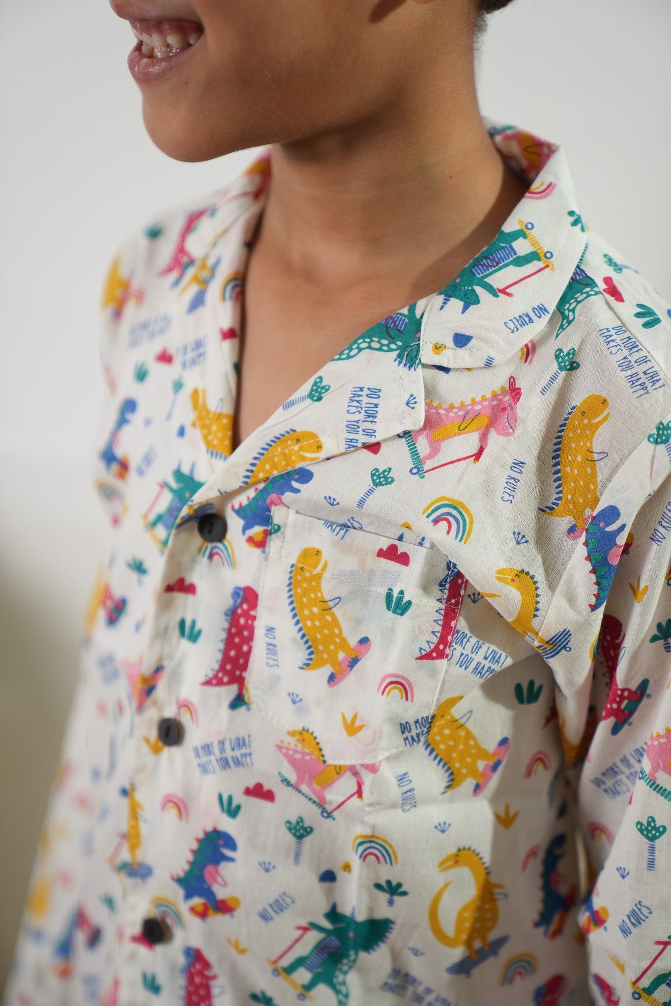 Rainbow cotton unisex night suit