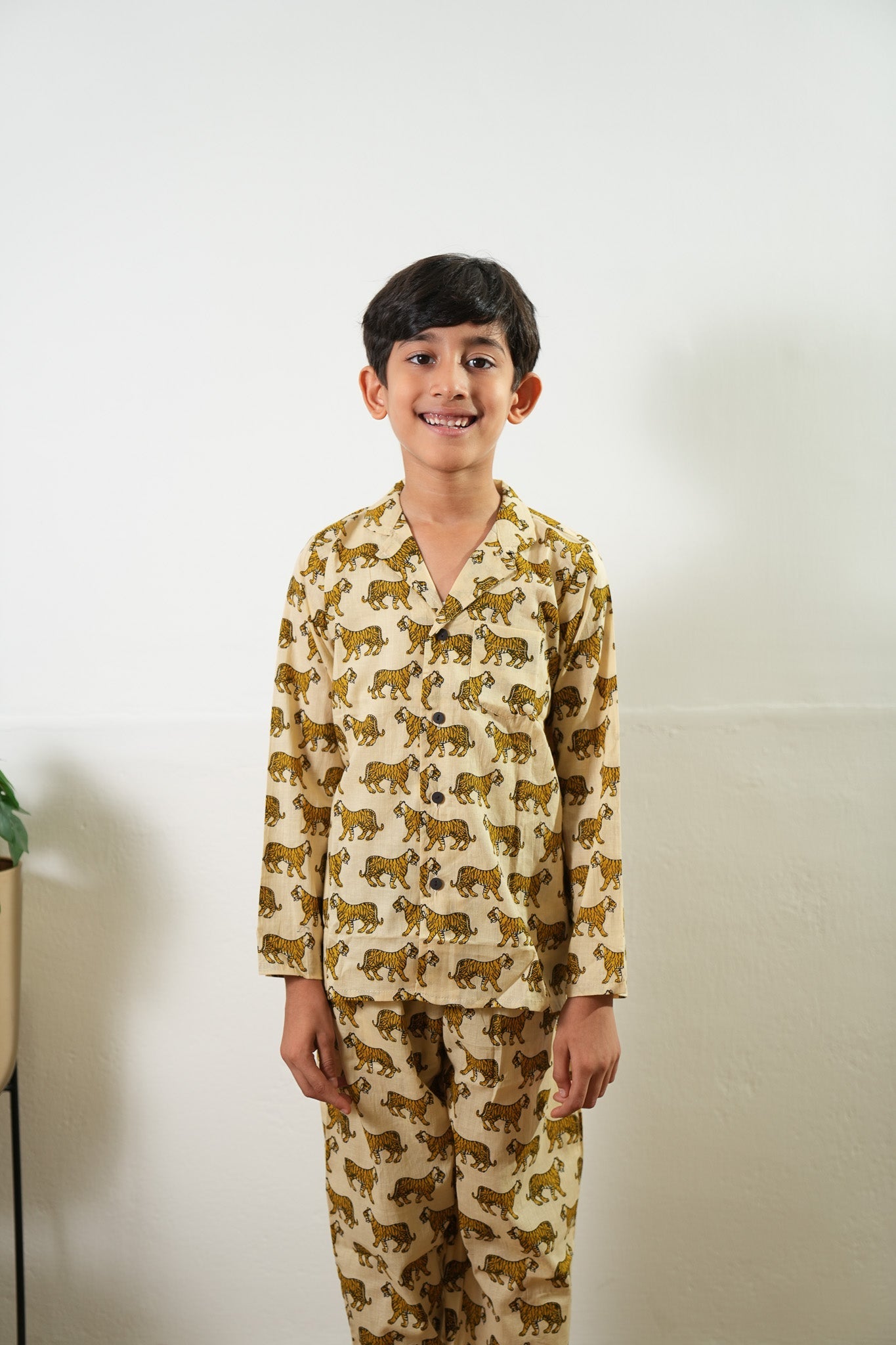 Stripes cotton unisex night suit