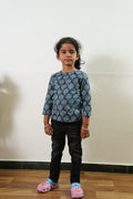 Indigo butta cotton kurta