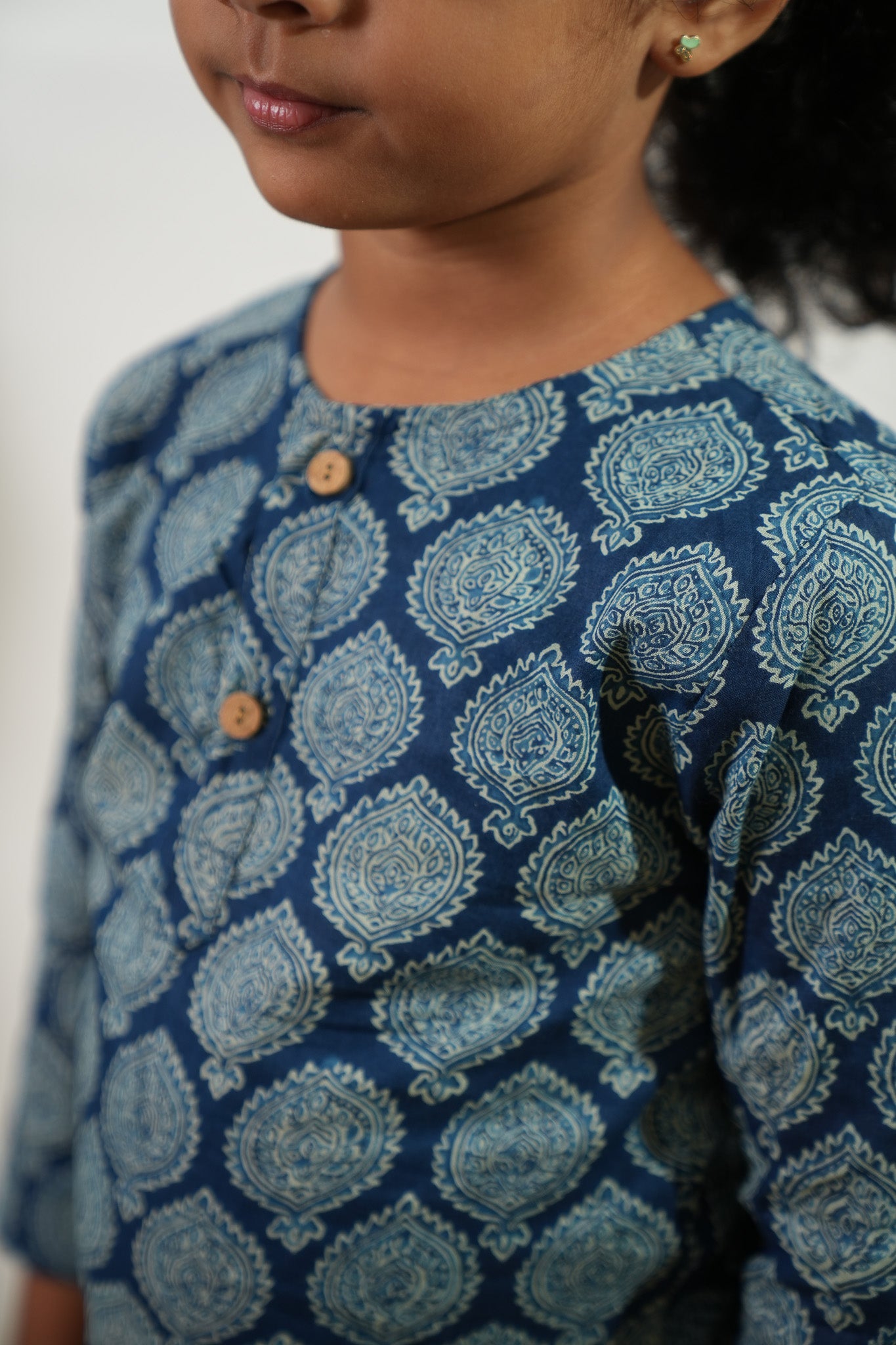 Indigo butta cotton kurta