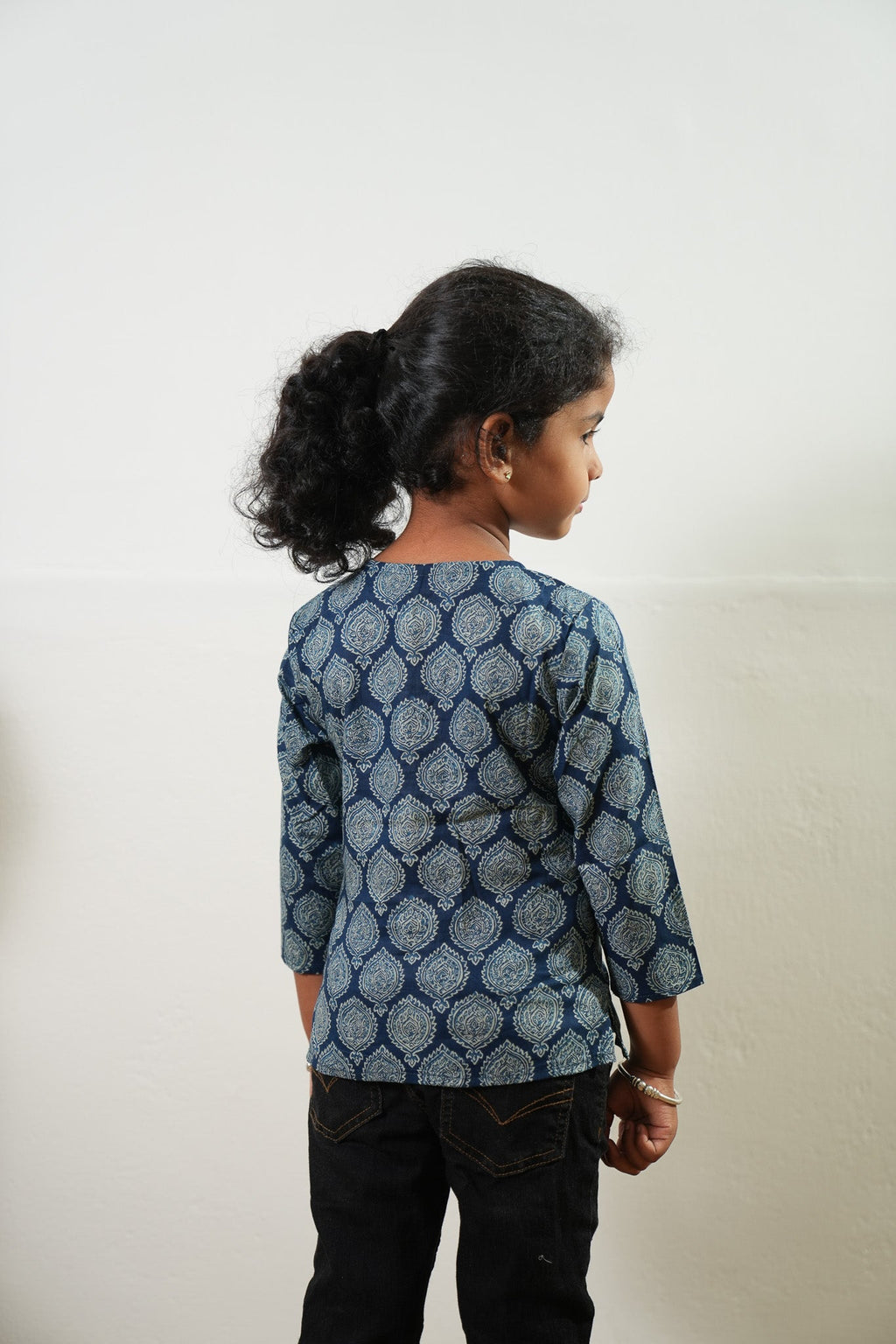 Indigo butta cotton kurta