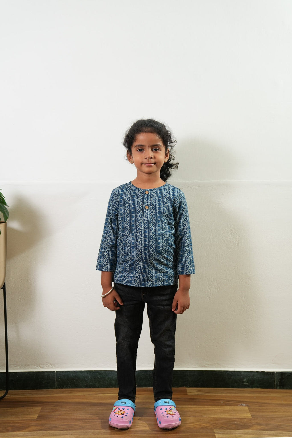 Indigo stripes cotton kurta