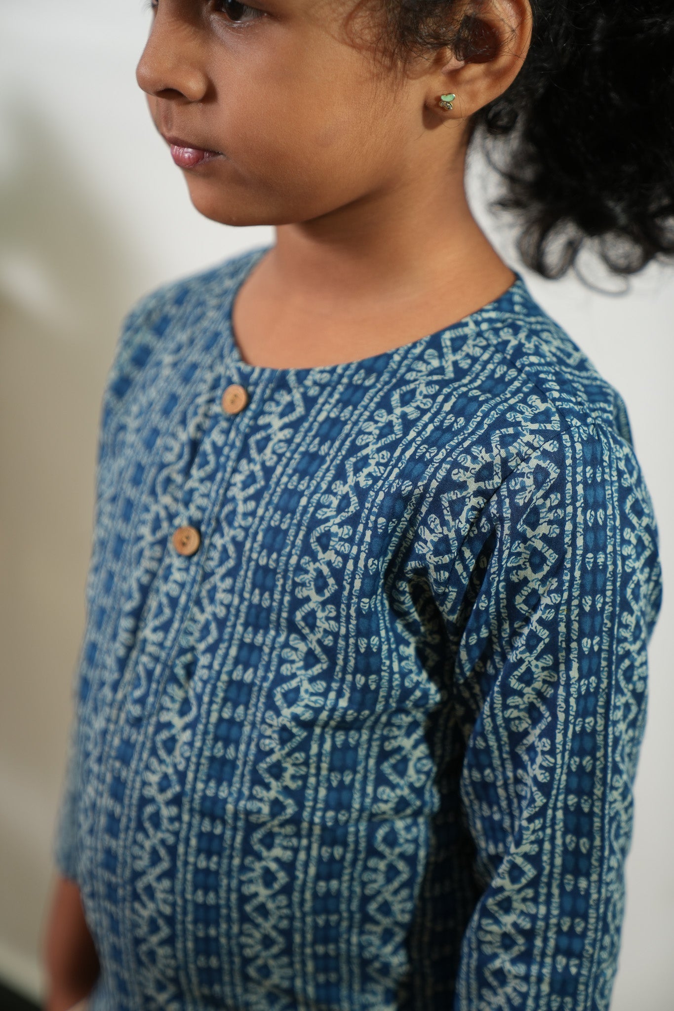 Indigo stripes cotton kurta