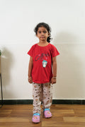 Tangerine knitted cotton night suit