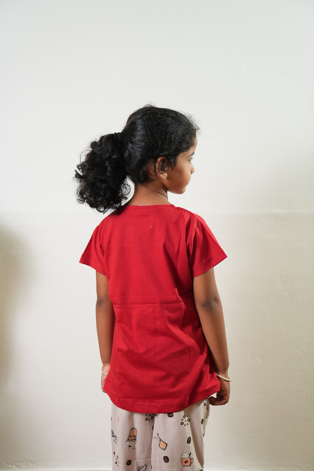 Tangerine knitted cotton night suit