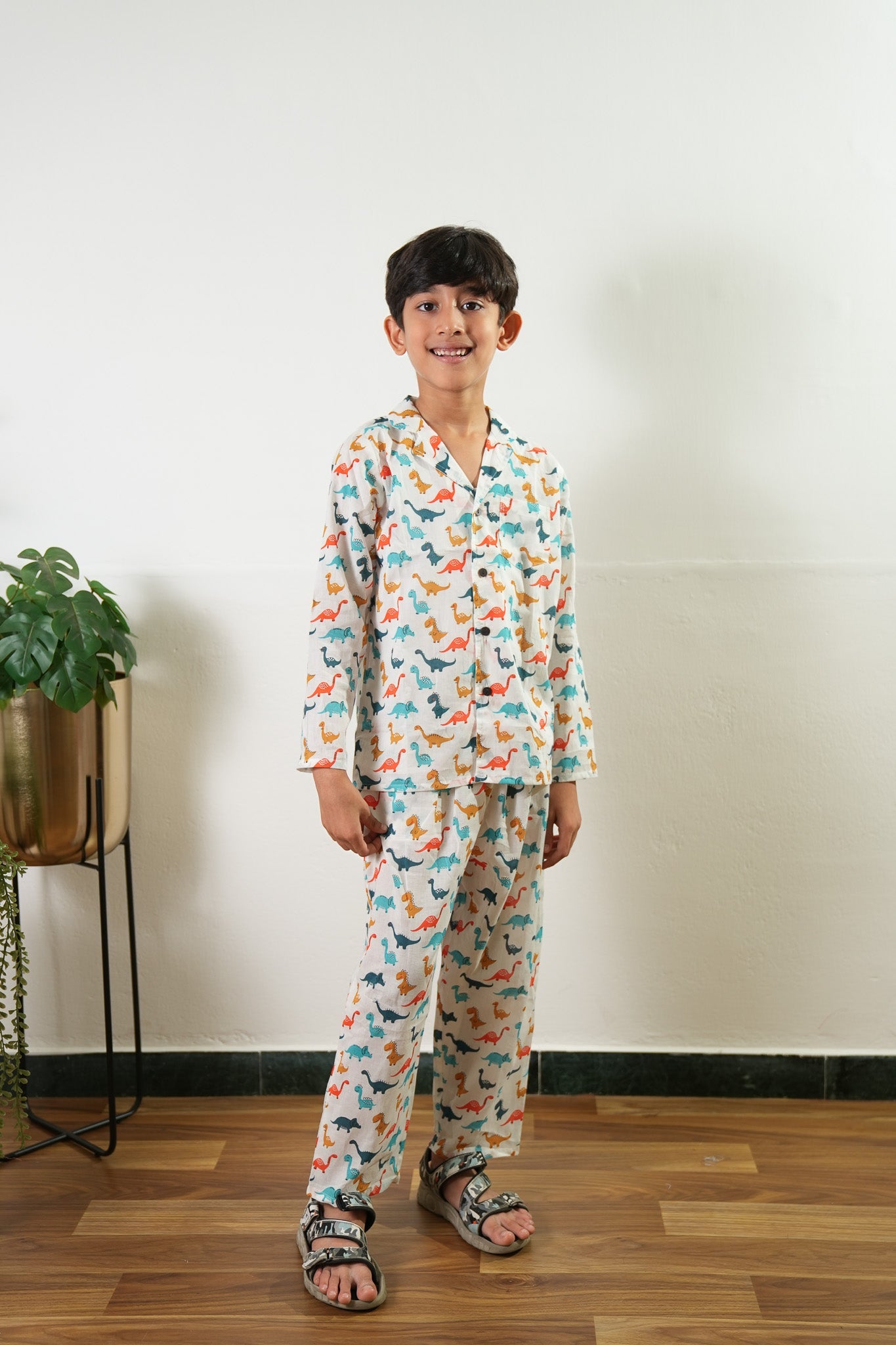 Dino cotton unisex night suit