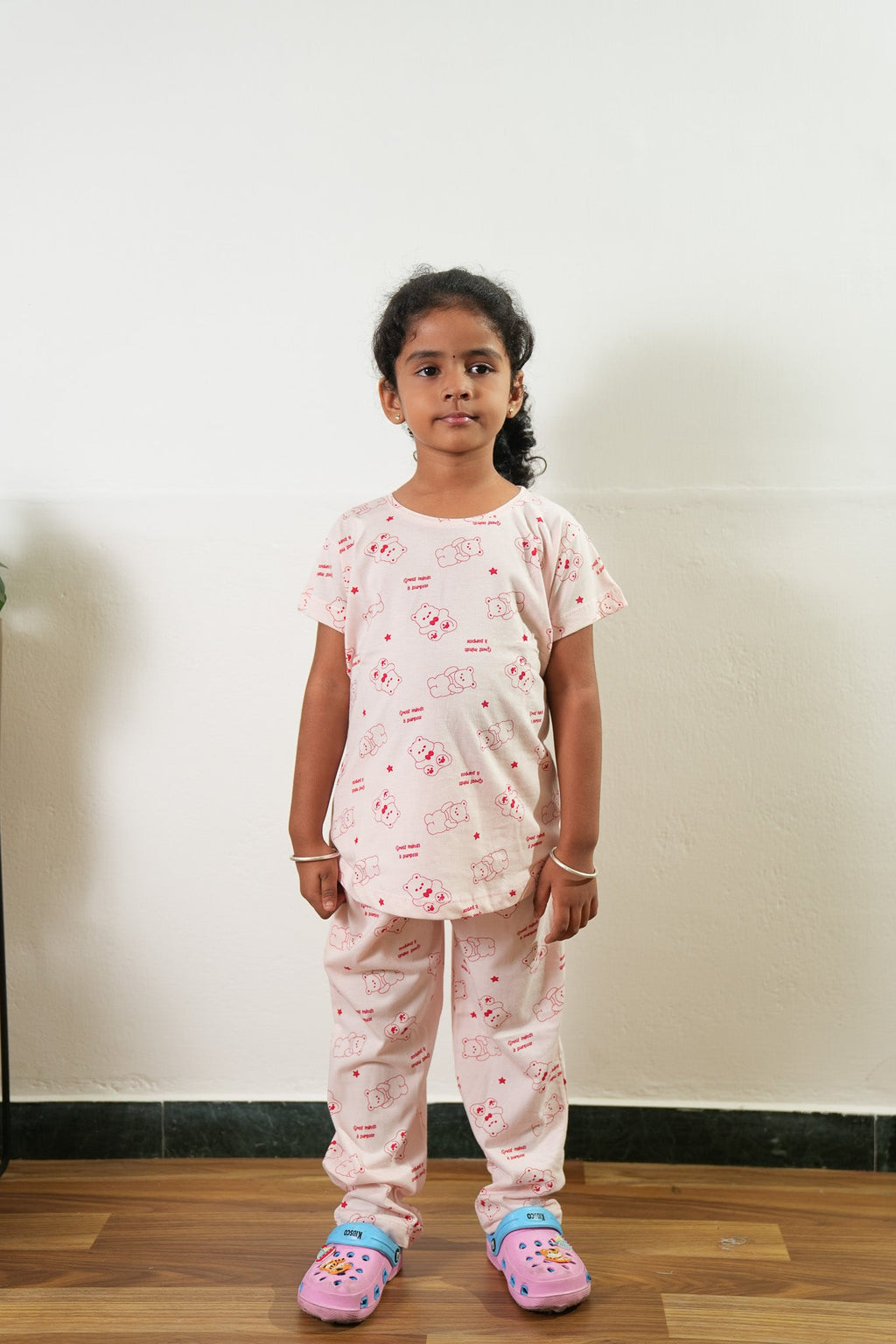 Teddy knitted cotton night suit
