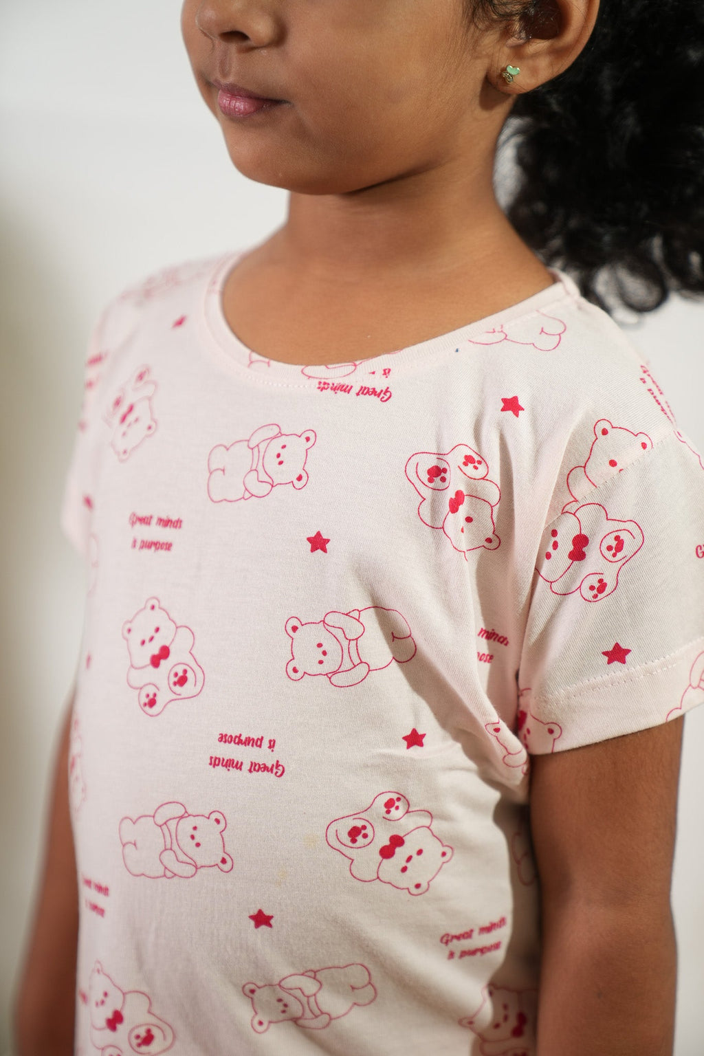 Teddy knitted cotton night suit