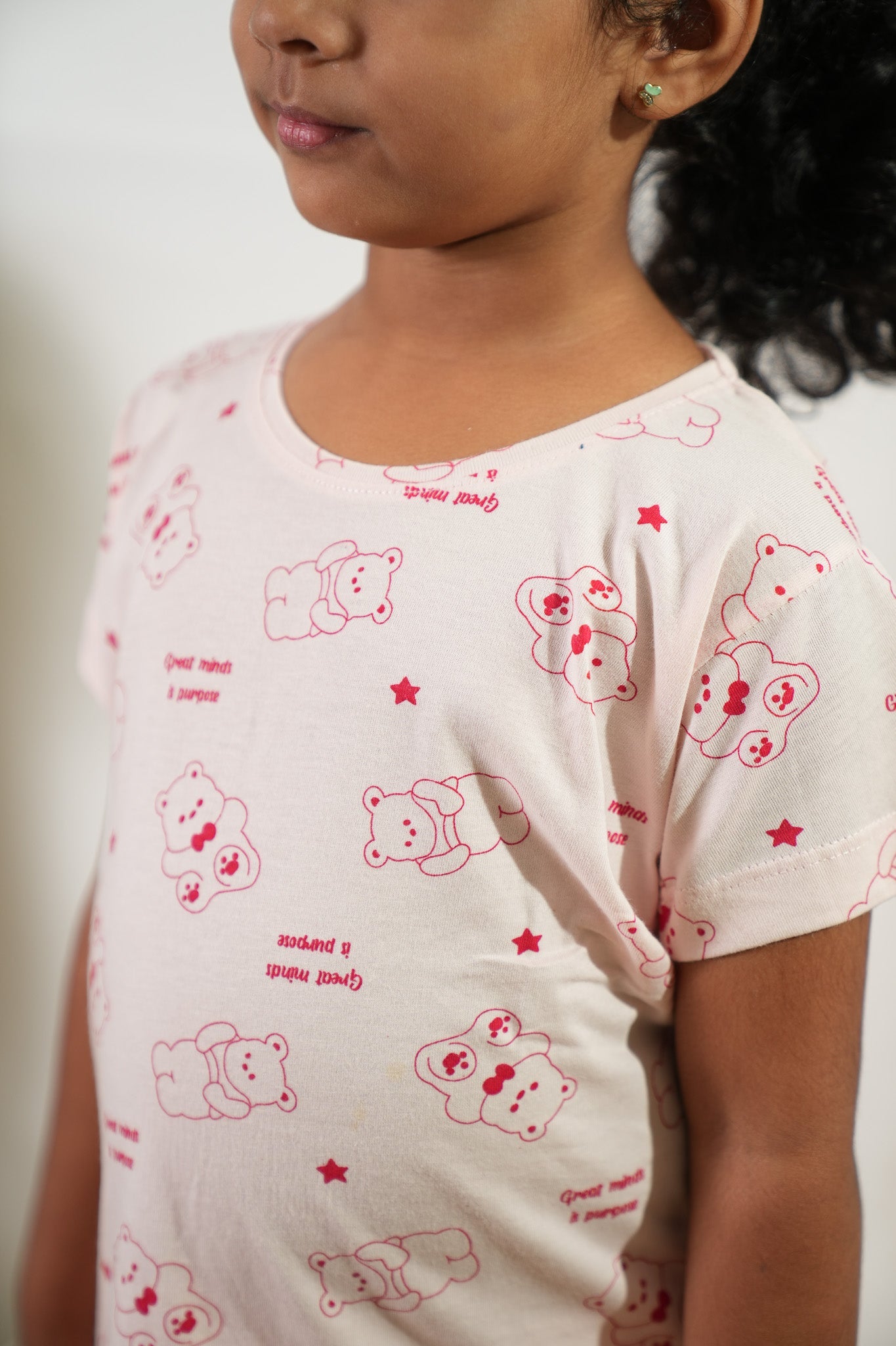 Teddy knitted cotton night suit
