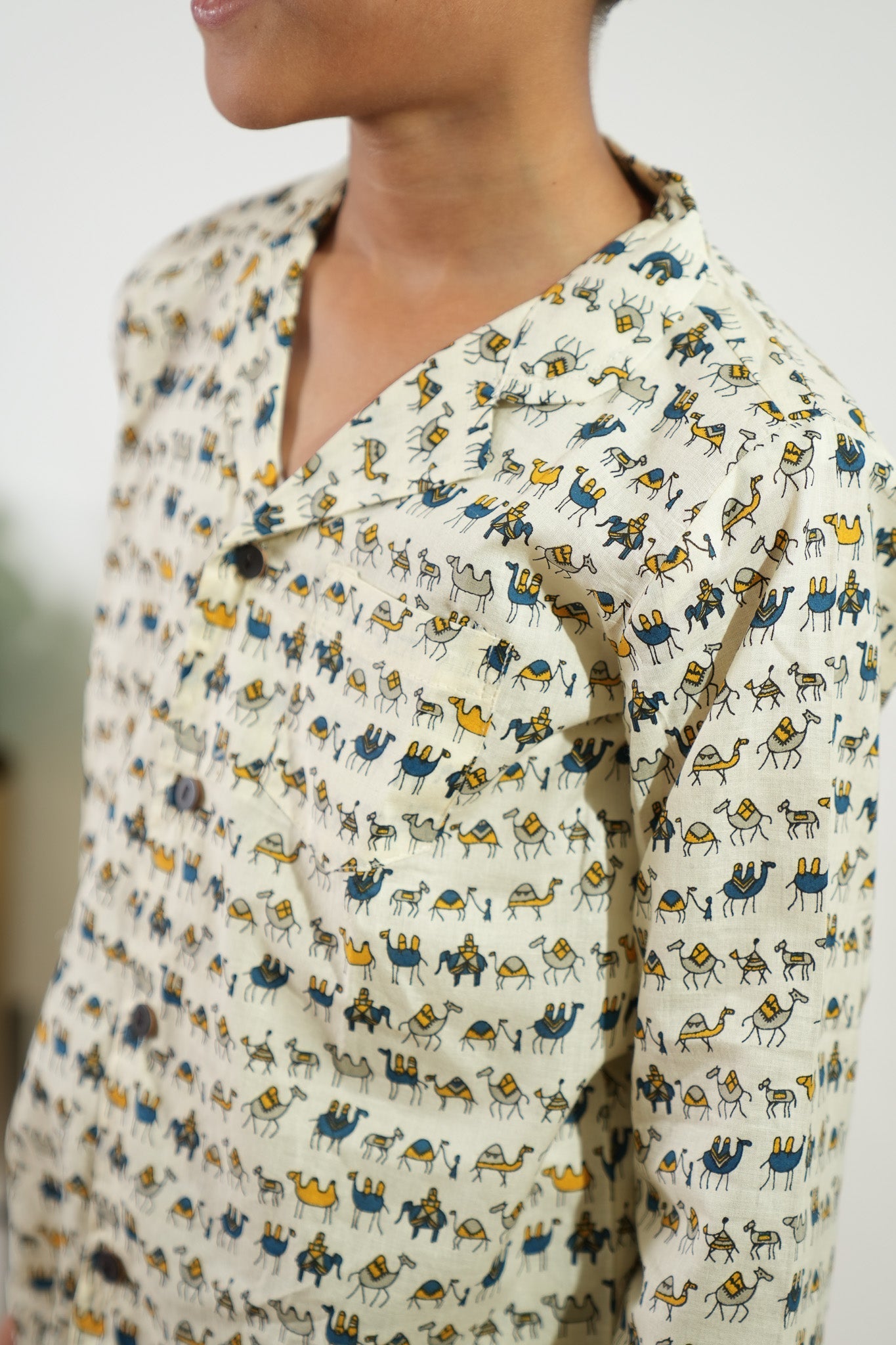 Camel cotton unisex night suit
