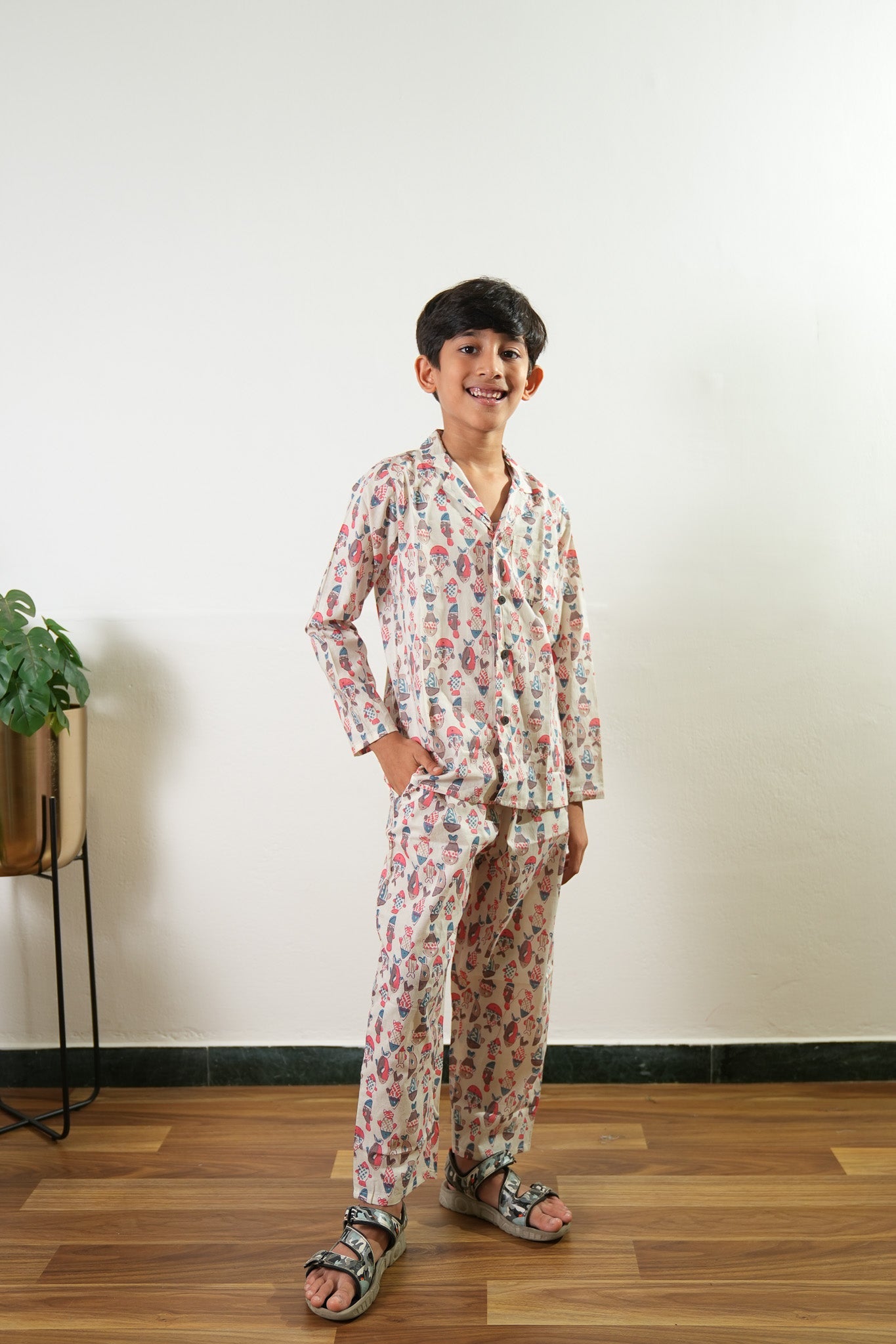 Sea cotton unisex night suit