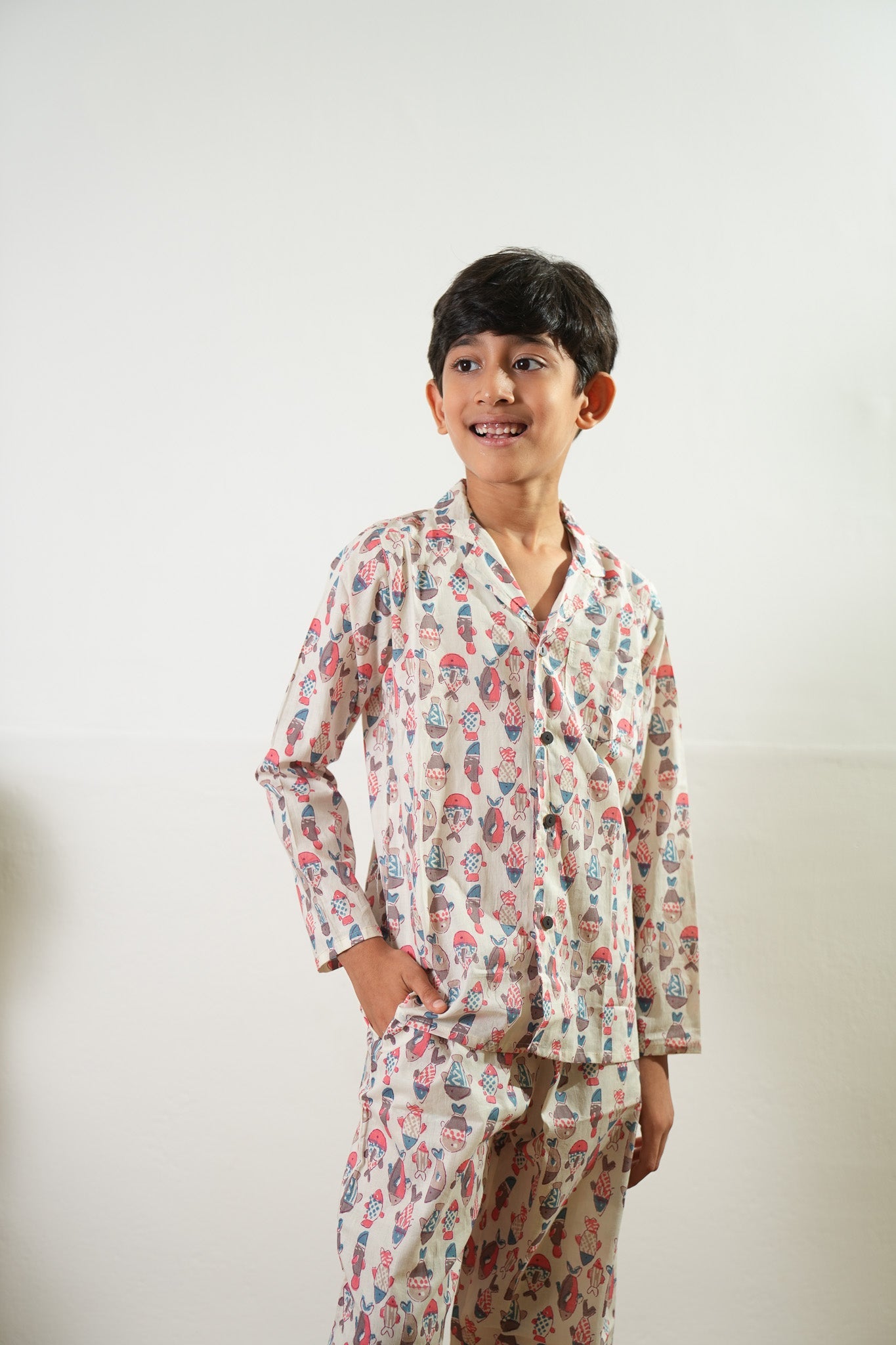 Sea cotton unisex night suit