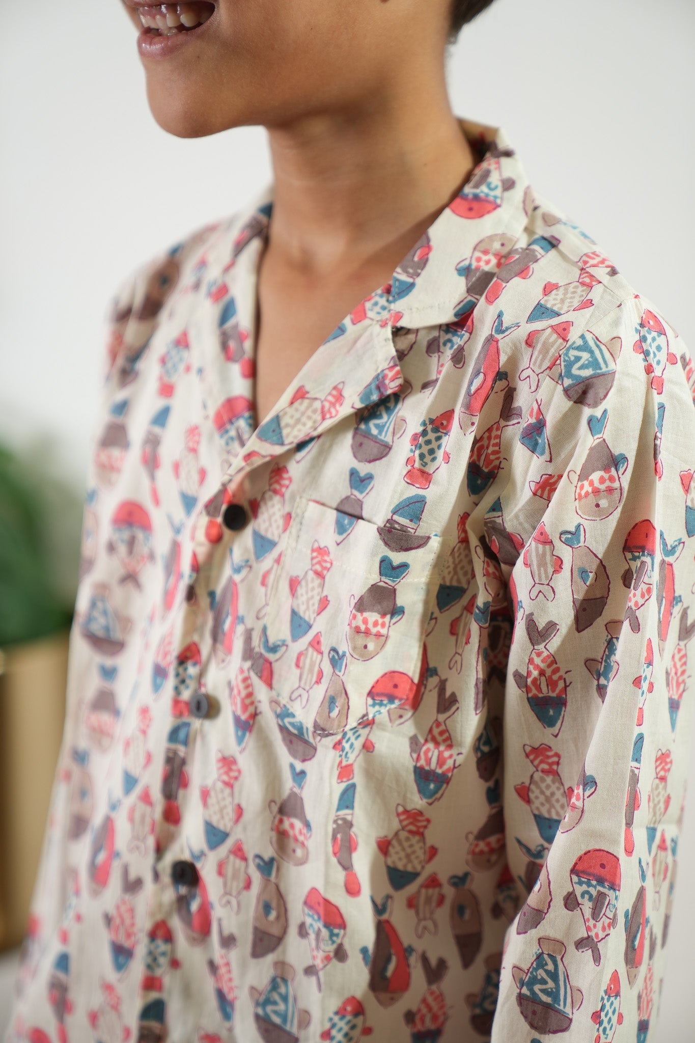 Sea cotton unisex night suit