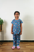 Heart knitted cotton night suit