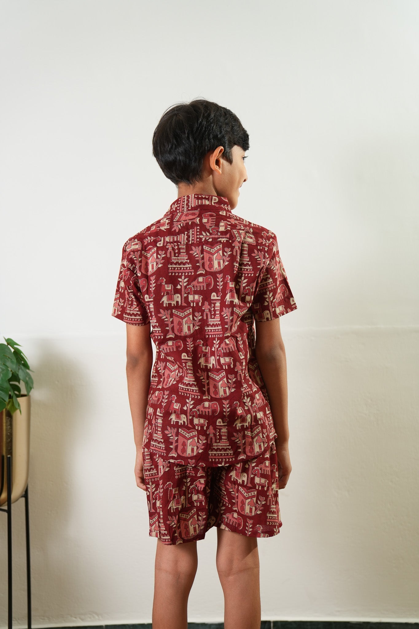Red elephant cotton co-ords set