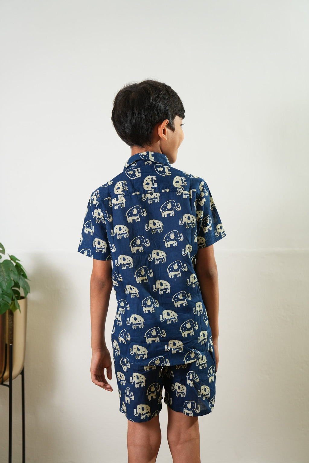 Indigo cotton half sleeve co-ord set