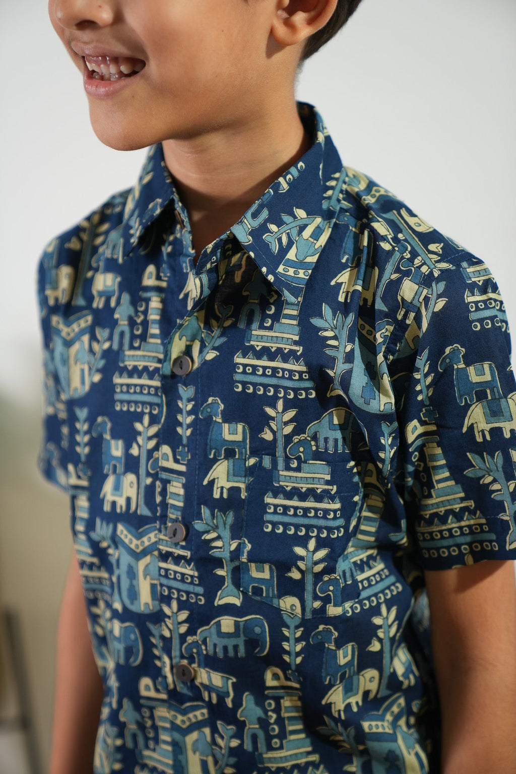 Indigo elephant cotton co-ords set